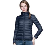 Plumifero Ultraligero Mujer Chaqueta de Pluma Chaqueta Cálida Y Ligera de Plumas Para Mujer Chaqueta con Puños Acolchada Corta Plegable de Invierno Y Otoño Plumifero con Cremallera