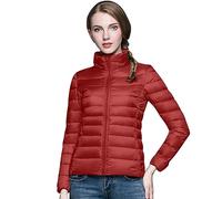 Plumifero Ultraligero Mujer Chaqueta de Pluma Chaqueta Cálida Y Ligera de Plumas Para Mujer Chaqueta con Puños Acolchada Corta Plegable de Invierno Y Otoño Plumifero con Cremallera