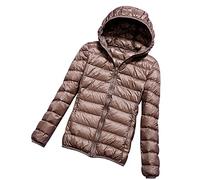 Plumifero Ultraligero Mujer Chaqueta Plumas Ligeros Mujer Invierno Plumífero Ligero Mujer Talla Grande Anorak Mujer Plumon Puffer Jacket Plumiferos Cazadora Pluma Plumones Abrigo Down Jacket Caqui 5XL