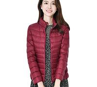Plumifero Ultraligero Mujer Chaqueta Plumas Ligeros Mujer Invierno Plumífero Ligero Mujer Talla Grande Plumon Puffer Down Jacket Plumiferos Plegable Pluma Plumones Cazadora Abrigo Plumas Mujer Rojo