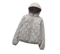 Plumifero Ultraligero Mujer Chaqueta Plumas Ligeros Mujer Plumífero Ligero Chaqueta Acolchada Ligera Plumon Mujer Plumiferos Ultraligero Mujer Abrigo Acolchado Puffer Jacket Plumas Pluma Mujer Gris M