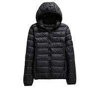 Plumifero Ultraligero Mujer Chaqueta Plumas Ligeros Mujer Plumífero Ligero Plumon Plumiferos Abrigo Cazadoras Chaquetas Plumas Mujer Pluma Puffer Jacket Mujer Down Jacket Women Talla Grande Negro L