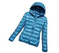 Plumifero Ultraligero Mujer Chaqueta Plumas Ligeros Plumífero Ligero Mujer Talla Grande Anorak Mujer Plumon Puffer Jacket Plumiferos Abrigo Pluma Mujer Plumones Packable Down Jacket Cazadora Azul S