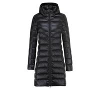 Plumifero Ultraligero Mujer Largo Abrigo Acolchado con Capucha Extraíble Chaqueta Larga y Ligera de Plumón para Mujer Abrigo Ajustado Ropa de Abrigo Impermeable Invierno Cálido Senderismo