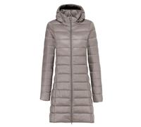 Plumifero Ultraligero Mujer Largo Abrigo Acolchado con Capucha Extraíble Chaqueta Larga y Ligera de Plumón para Mujer Abrigo Ajustado Ropa de Abrigo Impermeable Invierno Cálido Senderismo