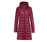 Plumifero Ultraligero Mujer Largo Abrigo Acolchado con Capucha Extraíble Chaqueta Larga y Ligera de Plumón para Mujer Abrigo Ajustado Ropa de Abrigo Impermeable Invierno Cálido Senderismo