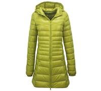 Plumifero Ultraligero Mujer Largo Chaqueta Plumas Capucha Ligeros Mujer Plumífero Ligero Plumon Señora Plumiferos Abrigo Cazadoras Chaquetas Plumas Mujer Puffer Jacket Mujer Talla Grande Verde 4XL