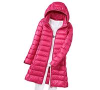 Plumifero Ultraligero Mujer Largo Chaqueta Plumas Ligeros Mujer Capucha Invierno Plumífero Ligero Mujer Talla Grande Anorak Mujer Plumon Puffer Down Jacket Largos Abrigo Cazadora Plumas Parka Rosa 4XL