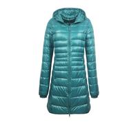 Plumifero Ultraligero Mujer Largo Chaqueta Plumas Ligeros Mujer Plumífero Ligero Chaqueta Acolchada Ligera Plumon Mujer Plumiferos Ultraligero Puffer Jacket Mujer Abrigo Acolchado Mujer Verde L