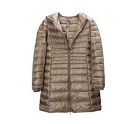 Plumifero Ultraligero Mujer Largo Chaqueta Plumas Ligeros Mujer Plumífero Ligero Chaqueta Acolchada Ligera Plumon Mujer Plumiferos Ultraligero Puffer Jacket Mujer Abrigo Acolchado Mujer Champán 7XL