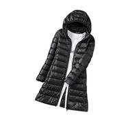 Plumifero Ultraligero Mujer Largo Chaqueta Plumas Ligeros Mujer Plumífero Ligero Mujer Chaqueta Acolchada Ligera Plumon Mujer Plumiferos Ultraligero Mujer Puffer Jacket Abrigo Plumas Mujer Negro XXL