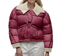 Plumifero Ultraligero Mujer Plegable,Abrigos De Invierno Para Mujer Chaqueta Corta Con Cuello De Punto De Piel SintéTica Abrigo TéRmico Acolchado Y Aislante Gabardina Informal Resistente Al Viento