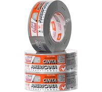 Plus Calidad Cinta Americana Extrafuerte 48mm x 50m x 0.2mm Color Gris para Embalaje, Cajas de Cartón de Mudanzas, Reparación. Precinto para Sellados Seguros, Fuertes y Resistentes (03 Rollos Gris)