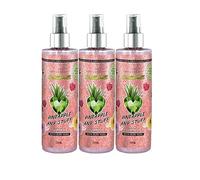 PLUS HOME AGUA DE COLONIA CON PURPURINAS,FRAGANCIA CON PURPURINA BODY & HAIR SHIMMER MIST COCKTAIL ON THE ISLAND.3 BOTELLAS