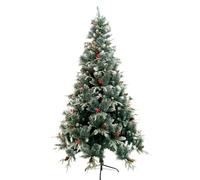 PLUS HOME Árbol de Navidad nevado con Base Soporte metálica tamaño 120Cm (277 Puntas) Fruto Rojo