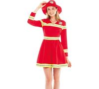 PLUS HOME Disfraz Para Niño Niña Adulto,Mujer,Hombre Carnaval Halloween,Fiesta Temática (Bombera)(S)