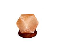 PLUS HOME Lámpara de Sal del Himalaya Natural + 1 Bombilla de Led de Enchufe Europeo y Lamparitas de multicolor-Lampraritas de Selenite (Diamante)