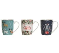 PLUS HOME Pack de 4 tazas navideña.4x Taza de Café de Porcelana navidad- Taza para Bebidas Frías y Calientes.Capacidad 350ml tamaño 8,5X8,5X10,3 360ML
