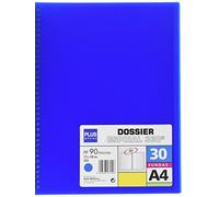 Plus Office 13461-30-BL - Carpeta dossier con 30 fundas y espiral, azul