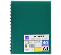 Plus Office 13461-40-GN - Carpeta con 40 fundas y espiral, color verde