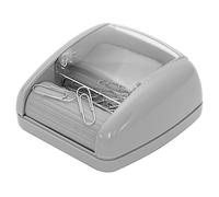 Plus Office - Portaclips Magnético Para Escritorio, Dispensador de Clips Imantado Con Rodillo Magnético Para Oficina, Organizador De Escritorio Pequeño, Incluye 20 Clips (Gris)