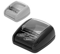 Plus Office - Portaclips Magnético Para Escritorio, Dispensador de Clips Imantado Con Rodillo Magnético Para Oficina, Organizador De Escritorio Pequeño, Incluye 20 Clips (Negro)