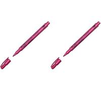 Plus Office - Rotulador con Efecto Metalizado, Marcador Permanente para Escribir, Pintar, Marcar Cualquier Tipo de Materiales, Rotulador Metálico con Punta de 1.2mm (Púrpura) (Paquete de 2)