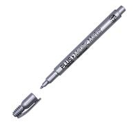Plus Office - Rotulador con Efecto Metalizado, Marcador Permanente para Escribir, Pintar, Marcar Cualquier Tipo de Materiales, Metálico con Punta de 1.2mm (Plata)