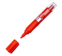 Plus Office - Rotulador de Pizarra Blanca con Tinta Liquida Recargable, Punta Cónica de 2mm, Ideal para Escribir en Cristal, Pizarra Blanca y Otras Superficies Lisas, Tinta Borrable (Rojo)