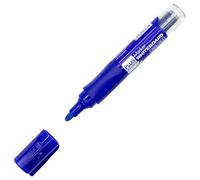 Plus Office - Rotulador de Pizarra Blanca con Tinta Liquida Recargable, Punta Cónica de 2mm, Ideal para Escribir en Cristal, Pizarra Blanca y Otras Superficies Lisas, Tinta Borrable (Azul)