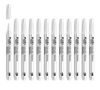 Plus Office - Rotulador Permanente, Resistente A Las Manchas y Al Agua En Casi Todas Las Superficies, Ancho de Trazo 0,7 mm, Larga Duración, Pack 12 rotuladores (Blanco)
