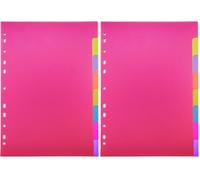 Plus Office - Separadores A4 para Archivador, Índices para Carpeta, Carpesano y Archivador de 2 a 4 anillas, Separadores de Polipropileno Ideales para Oficina y Escuela (8 Posiciones) (Paquete de 2)