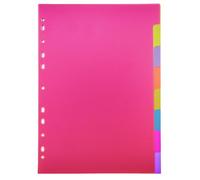 Plus Office - Separadores A4 para Archivador, Índices para Carpeta, Carpesano y Archivador de 2 a 4 anillas, Separadores de Polipropileno Ideales para Oficina y Escuela (8 Posiciones)