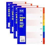 Plus Office - Separadores Numéricos A4 para Archivador, Índices Numéricos para Carpeta, Carpesano y Archivador de 2 a 4 anillas, Separadores Ideales para Oficina y Escuela (6 Posiciones)