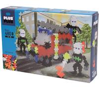 Plus-Plus-52316 Genial Juguete de construcción básico, camión de Bomberos y Crew