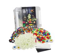 PLUS PLUS - Caja de descubrimiento fosforescente de 2000 piezas, juego de construcción con baúl de almacenamiento, PP3919, 3919