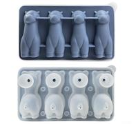 Plus Port - Bandeja de silicona sin cócteles - 4 cavidades para fácil para jugos, vino, bandeja en forma de alpaca, con tapa y relleno de embudo (azul)