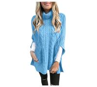 Plus Size Sweaters for Women Turtleneck Fashion Split Hem Long Style Solid Color Knitted Solid Color Casual Sweaters