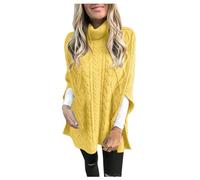 Plus Size Sweaters for Women Turtleneck Fashion Split Hem Long Style Solid Color Knitted Solid Color Casual Sweaters
