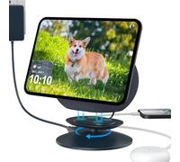 PlusAcc - Soporte para iPhone y Show 11/8 con 2 puertos de carga USB-C/A rotación de 270°, soporte de carga ajustable, estación de carga compatible con AirPods (grafito)