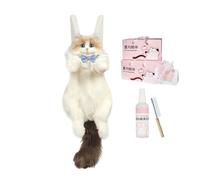 Plush Animal Pack - Realistic Cat Inspired Bag, 65x15cm Soft Companion for Daily Commute, Polyester Travel Backpack with Removable Shoulder Strap, Hiking Gear, Cute Carryall for Picnic and Office