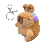 Plush Bag Charm | Interactive Capybara Keyring With Movable Ears,Stuffed Animals Bag Keychain - for Men Women Boys Girls Youth Teens Husband Son Daughter, morado, riferimento alla descrizione