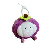 Plush Bag Charm - PP Cotton 9x5x9cm | Cute Mangosteen Pendant | Soft Stuffed Fruit Charm | For Kids Adults On Backpack Purse During Commuting School Travel Birthday, Vibrant Accessory Statement