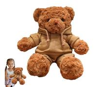 Plush Bear - 9.45x6.3x14.96in Stuffed Animal, Soft Cuddly Toy, Dark Brown Light Brown | Cute Bear for Kids Adults Families Lovers, Plush Animal Gift for Birthday Holidays Home Decor
