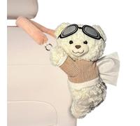 Plush Bear Car Tissue Box,Hanging Headrest Tissue Holder,Cute Car Back Seat