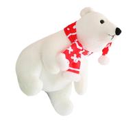 Plush Bear - Polar Stuffed Animal for Holiday Decor | Adorable Scarf Wearing Doll with Soft Huggable Material & Lightweight Design for Kids Girls Sofa Bedside Living Room Bedroom Nursery Home