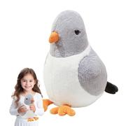 Plush Bird Toy, Cute Pigeon Stuffed, Stuffed Animal Companions, Soft Cuddly Pillow Doll, Security PP Cotton Sleep Companion for Children Friends Family Presents, Gray, Brown, White