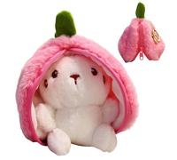 Plush Bunny Toy, Reversible Rabbit Figurine, 4.72 Inches Stuffed Carrot Animal, Soft Cuddly Doll, Cute Plush Companion, Perfect for Girls, Boys, Kids, Teens, Adults, Bedroom, Presents Giving