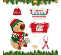 Plush Capybara Toy, Interactive Dress-Up Stuffed Animal, 9 Removable Outfits, 23cm, for Collectible Display, Party Decor, or Bedroom and Living Room Use Christmas Stuffed Animals! Featuring