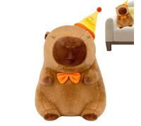 Plush Capybara Toy Soft Animal Pillow Cozy Birthday Gift with Hat Huggable Companion for Bedtime Relaxation Sofa Nap for Girls Boys Teens Sisters Classmates, 9.06 Inches